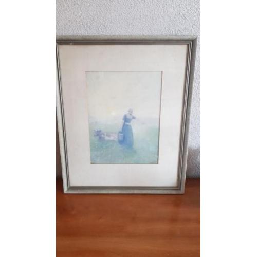 van Tilburg ? Melkmeisje met koe