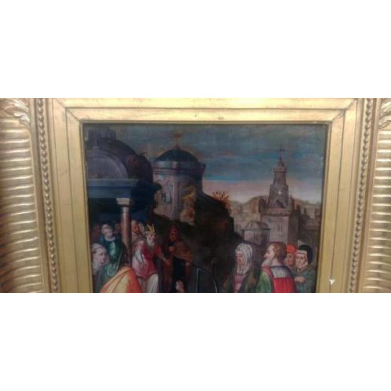 Antiek olieverf schilderij van omstreeks 1600 op hout.