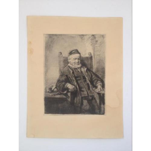 Portret van goudsmid Jan Lutma, naar Rembrandt van Rijn