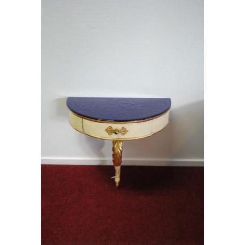 Bijzettafel eenpoot frankrijk ca 1900 met glasplaat