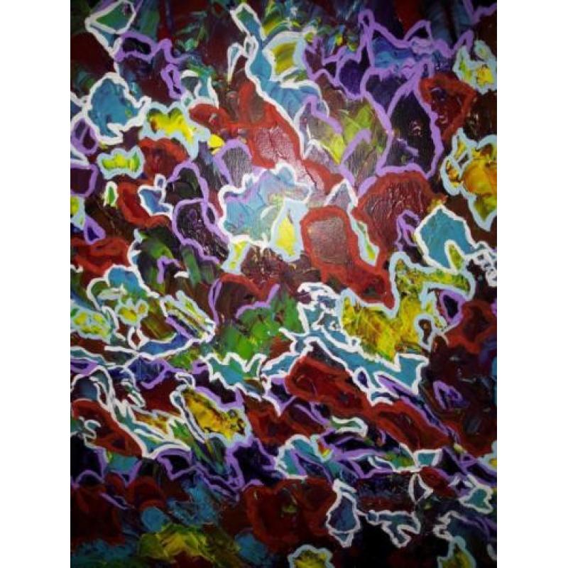 Mooi abstract doek 30 x 100