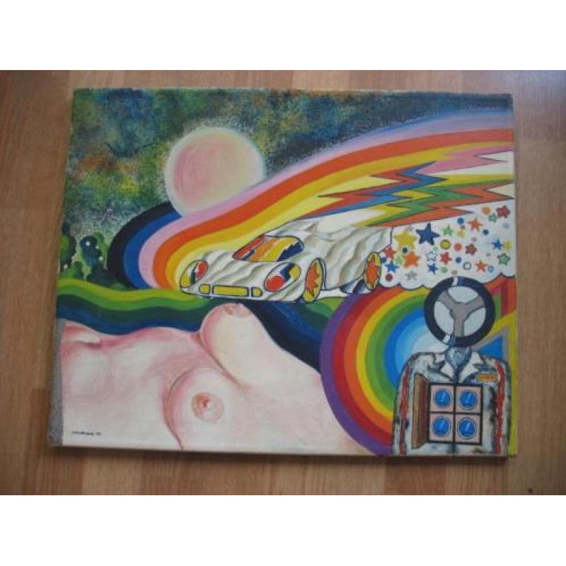 Surrealistisch Schilderij Olieverf op Linnen- Jan Fijnheer