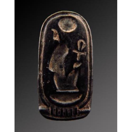 Egyptian seal of serpentine ring with hieroglyphs of Amenhot