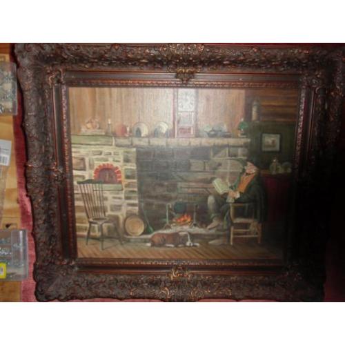 Oud schilderij op linnen