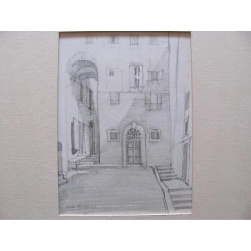 Potloodtekening Perugia - Gesigneerd Jelle Rispens