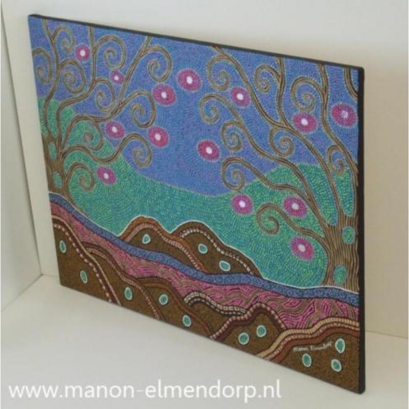 Handgeshilderd Schilderij Abstract Landschap 60 x 80 cm