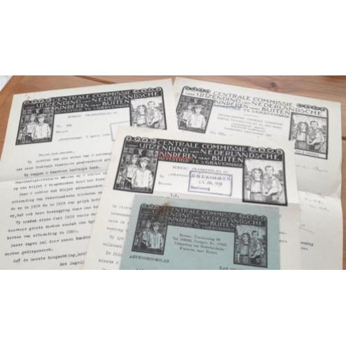 1919, brieven uitzending nederlandsche kinderen naar buiten.