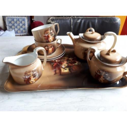 Antiek theeservies afbeelding Nachtwacht Rembrandt van Rijn