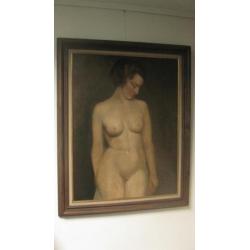 1920: ingetogen staand naakt "levensechte" huid-impressie!