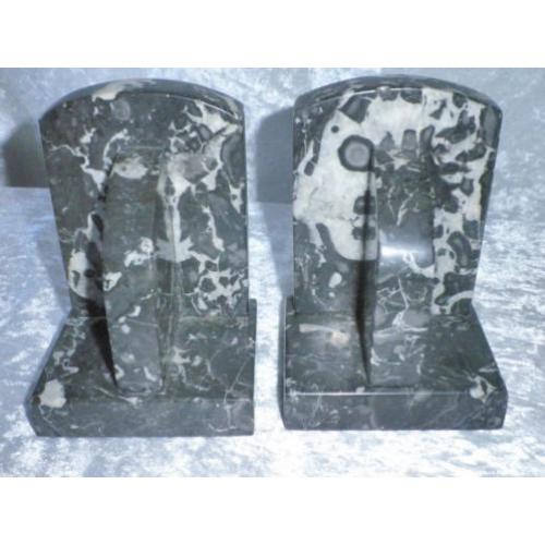 Mooie Zware Antieke Boekensteunen - ART DECO - van marmer