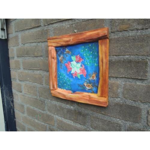 Schilderijtje Winter in houtlijst