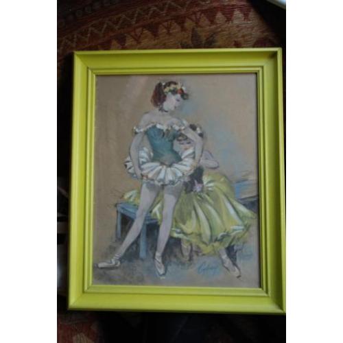 Danseres Tekening, Pastel, Ballet, Ballerina,