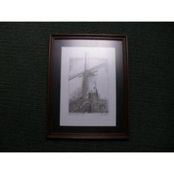 Tekening Korenmolen van Bavel incl. lijst