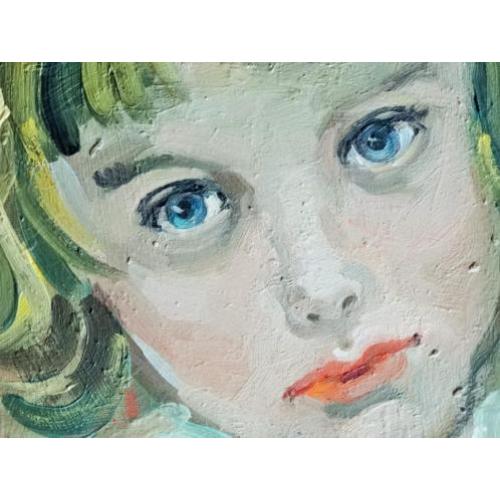 Meisjesportret, olieverf op board, Astri Ekengren-Larsson