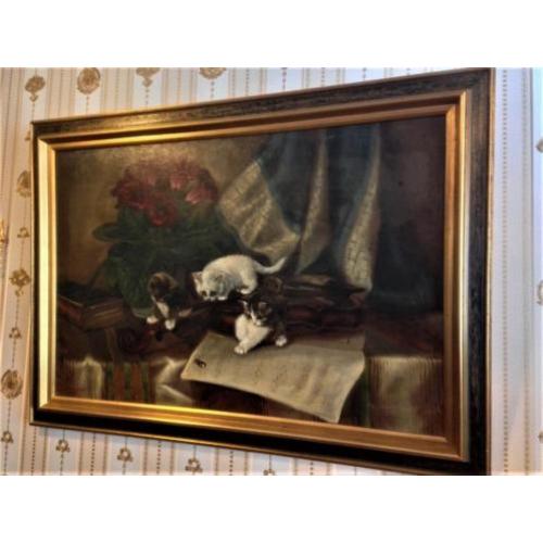 KATTENSCHILDERIJ Gesigneerd J W van Trirum (1924-2011)