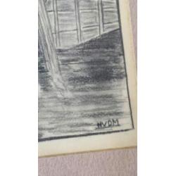 grote originele tekening grote kerk Dordrecht H v d M
