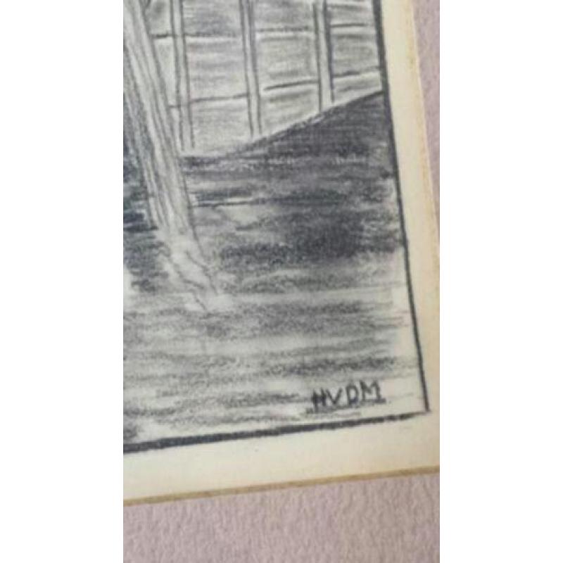 grote originele tekening grote kerk Dordrecht H v d M