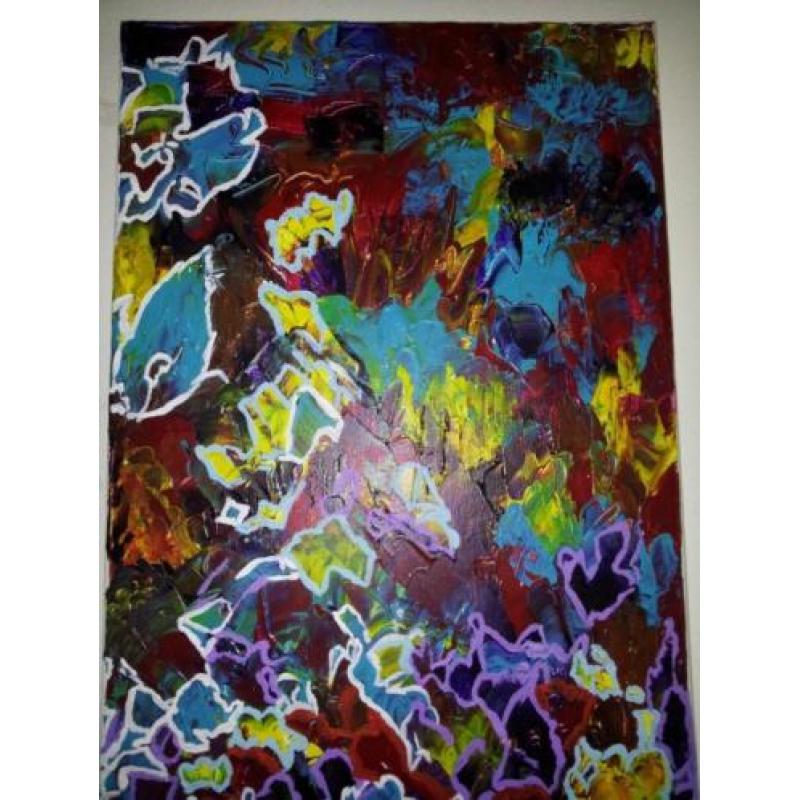 Mooi abstract doek 30 x 100