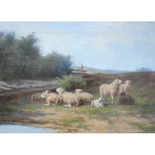 HCC Bogman (1861- 1921) schapen aan het water