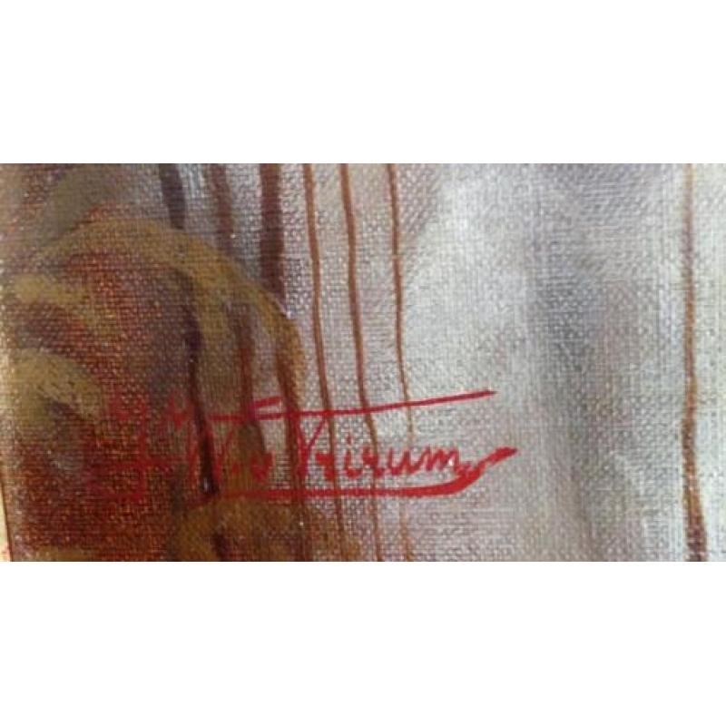 KATTENSCHILDERIJ Gesigneerd J W van Trirum (1924-2011)