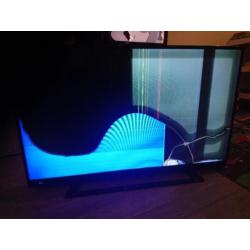 48 inch grundig scherm barst in scherm geen afstandsbedienin