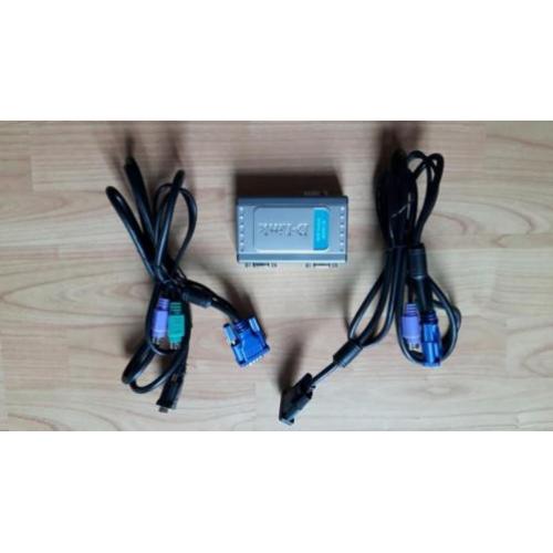KVM Switch D-Link 1 toetsenbord muis scherm delen met 2 pc's