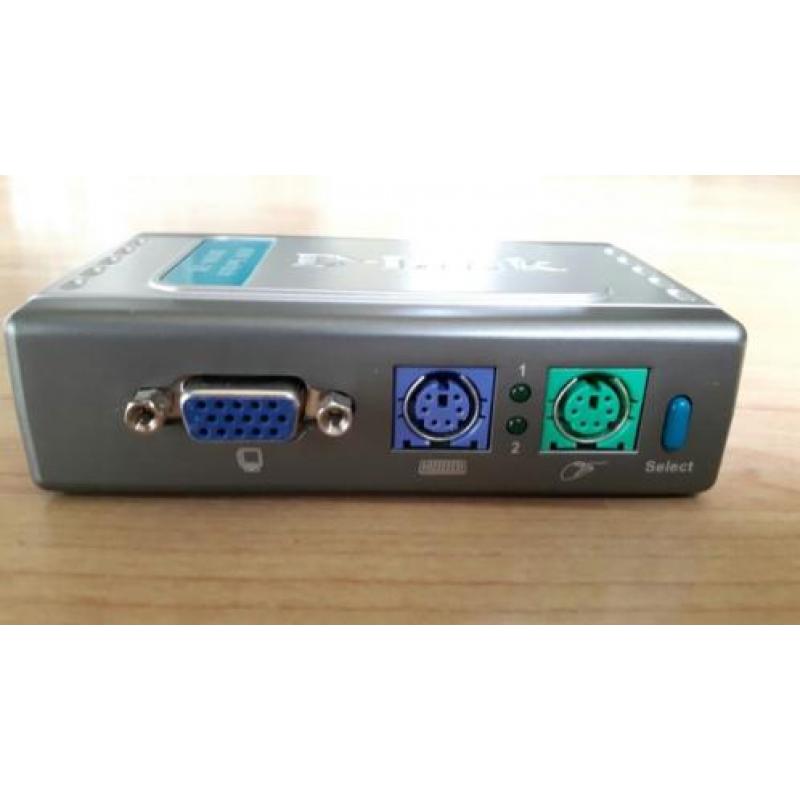 KVM Switch D-Link 1 toetsenbord muis scherm delen met 2 pc's