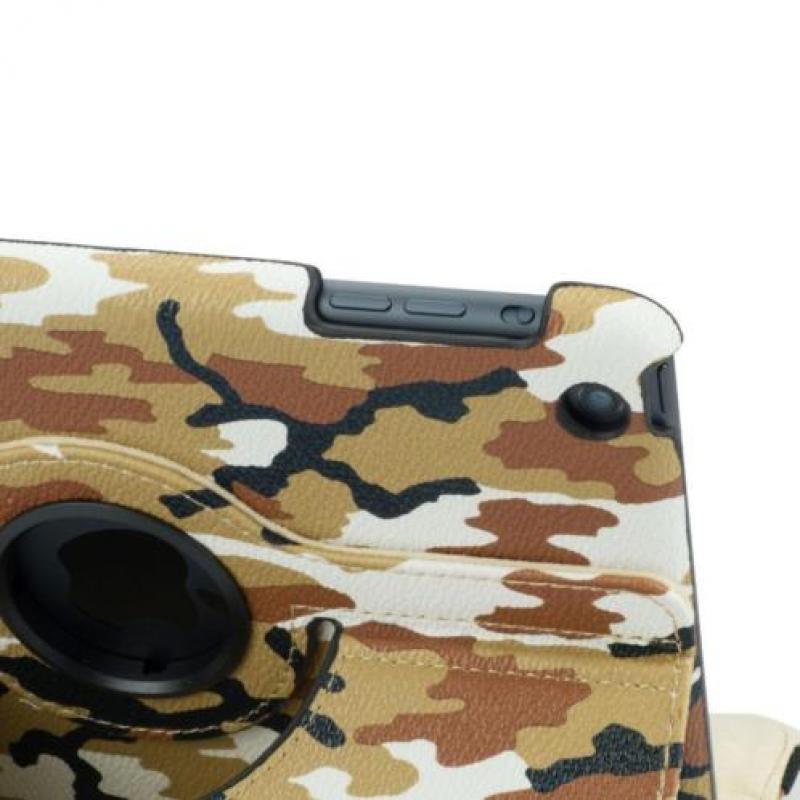Camouflage Bruine Hoes iPad 5 Air Draaibaar 360 Rotatie Case