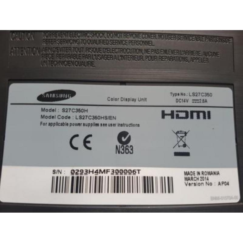 Samsung 27 " Full HD HDMI LED Monitor LS27C350HS/ZA