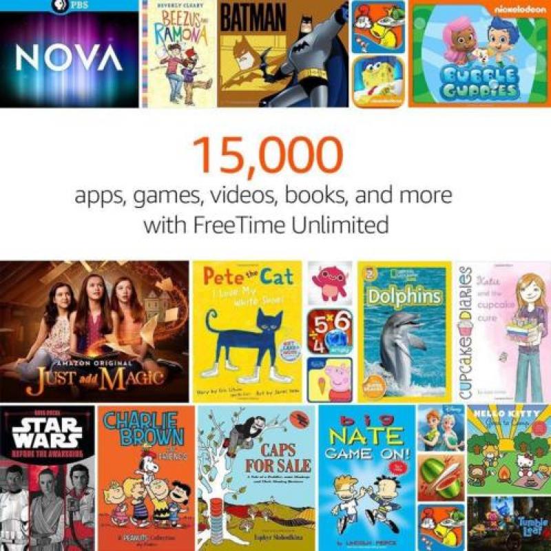 Amazon Fire 7 8GB met wifi, Kids Edition, roze en blauw