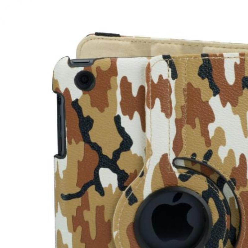 Camouflage Bruine Hoes iPad 5 Air Draaibaar 360 Rotatie Case