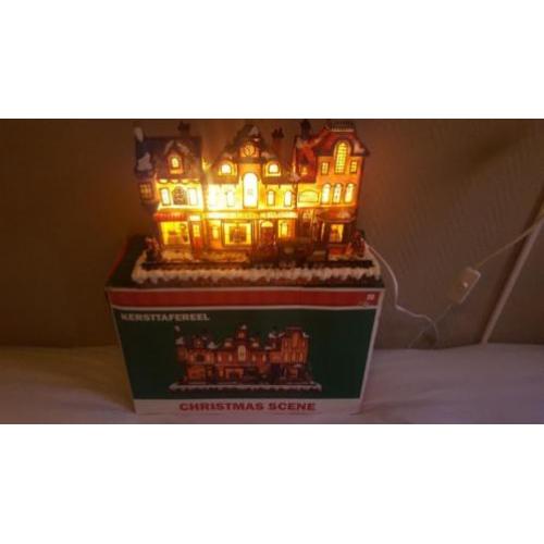 kersthuisje / station met verlichting