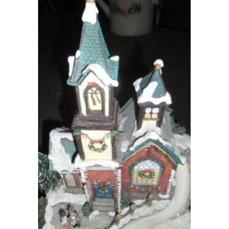 Kerst kerkje met verlichting en geluid(zie beschrijving)