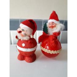 Oude kerst; kerstmannetjes snoep container!