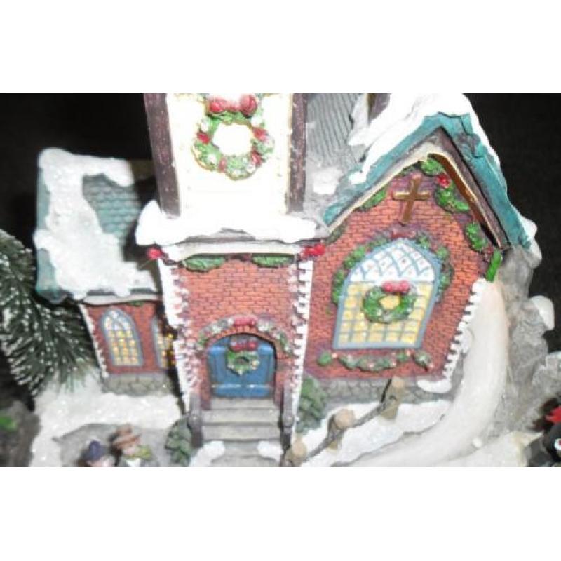 Kerst kerkje met verlichting en geluid(zie beschrijving)