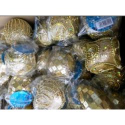 Partij kerstballen kerstdecoratie van piepschuim goud & rood