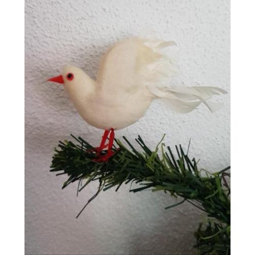 Antiek kerstduifje en 3 vogeltjes