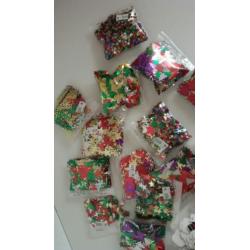 Kerst knutsel pailletjes. 25 Zakjes.