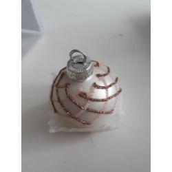 Zes ballen champagne parelmoer roze