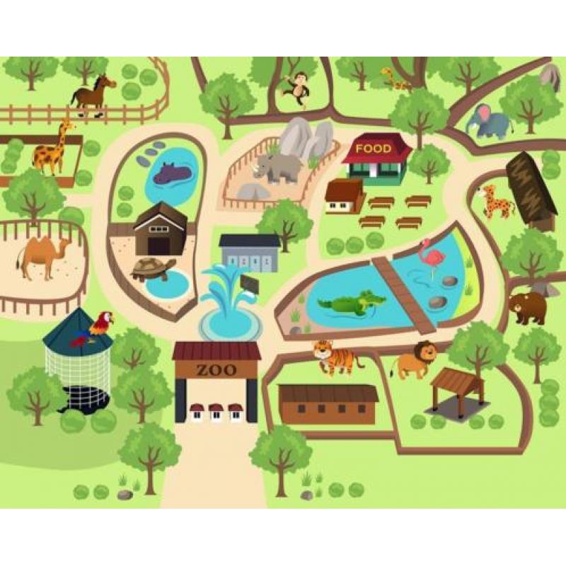 Vliesbehang Dierentuin, Dieren behang Kinderkamerbehang