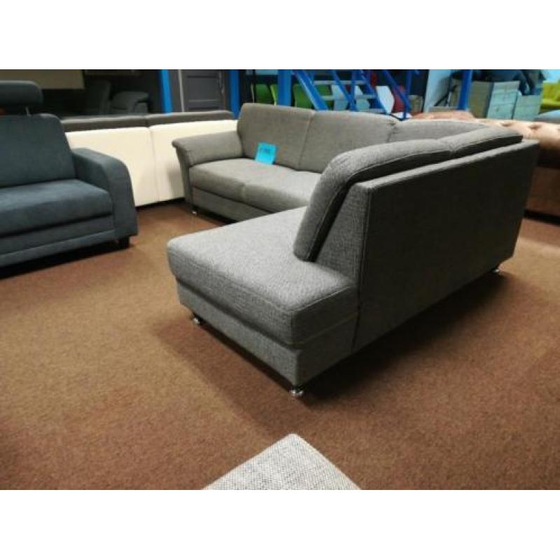 DIRECT LEVERBAAR Grijze hoekbank afm.250x190