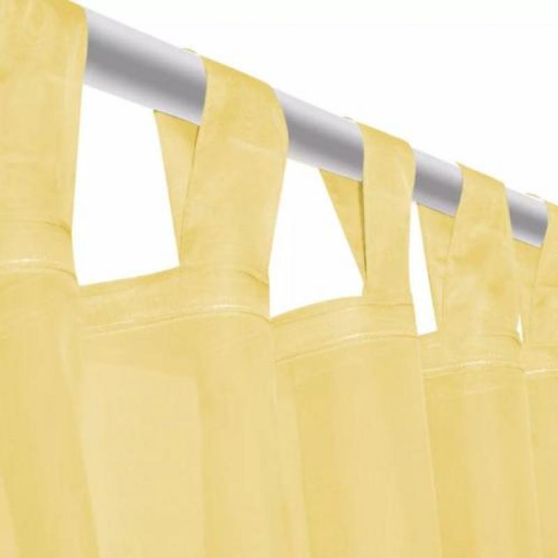 vidaXL Gordijnen voile 140x225 cm geel 2 st