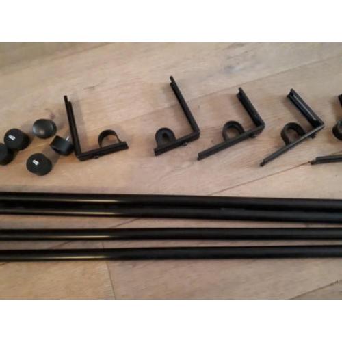 Ikea Racka / Hugad zwart gordijnstokken