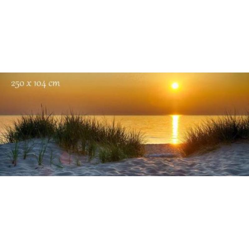 Zonsondergang strand fotobehang