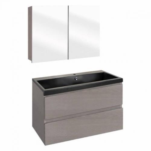 Badmeubelset Differnz The Collection 80x43x61 cm Grijs/Zw...