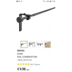 Ikea Racka / Hugad zwart gordijnstokken