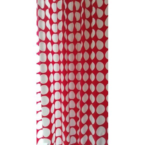 Gordijnen polkadot rood met witte stippen