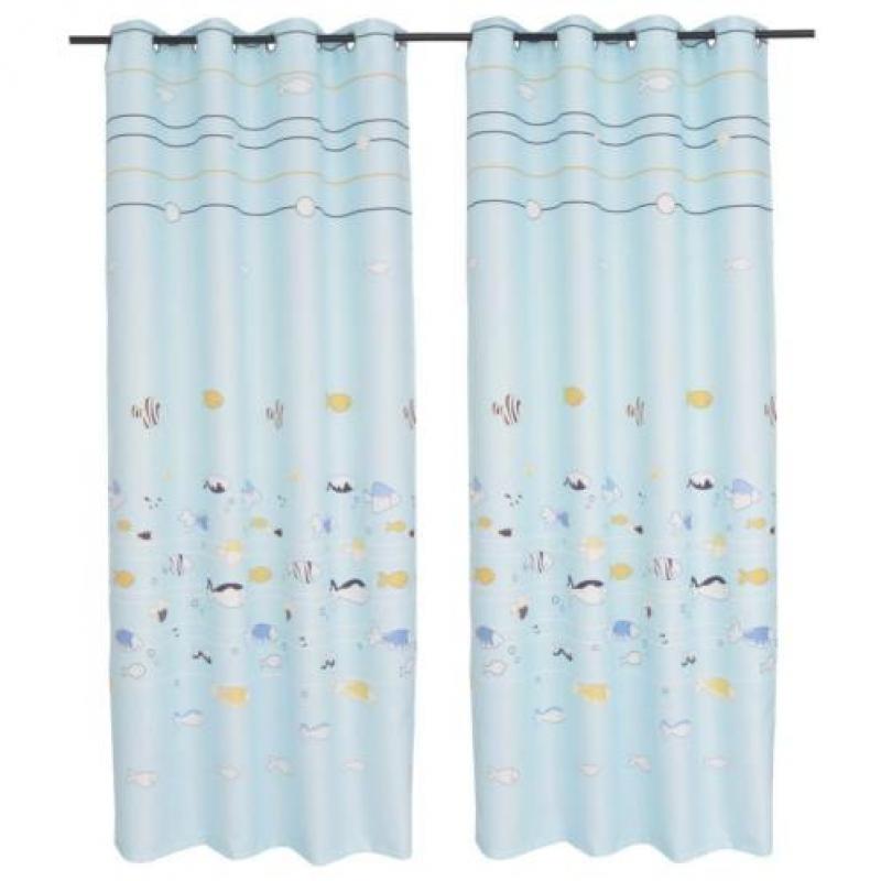 vidaXL Kindergordijnen verduisterend 140x240 cm blauw 2 st