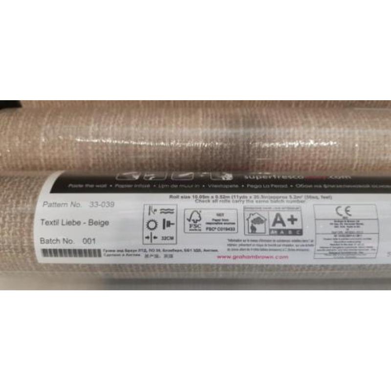 Behang textiel beige nieuw
