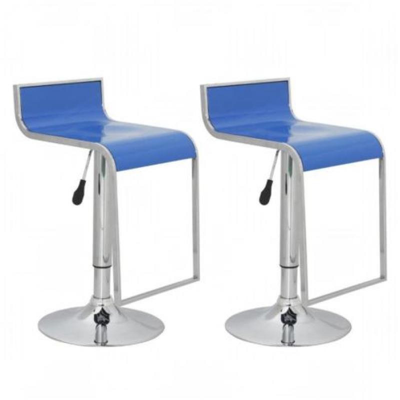 vidaXL Barkruk Lamego blauw (set van 2)